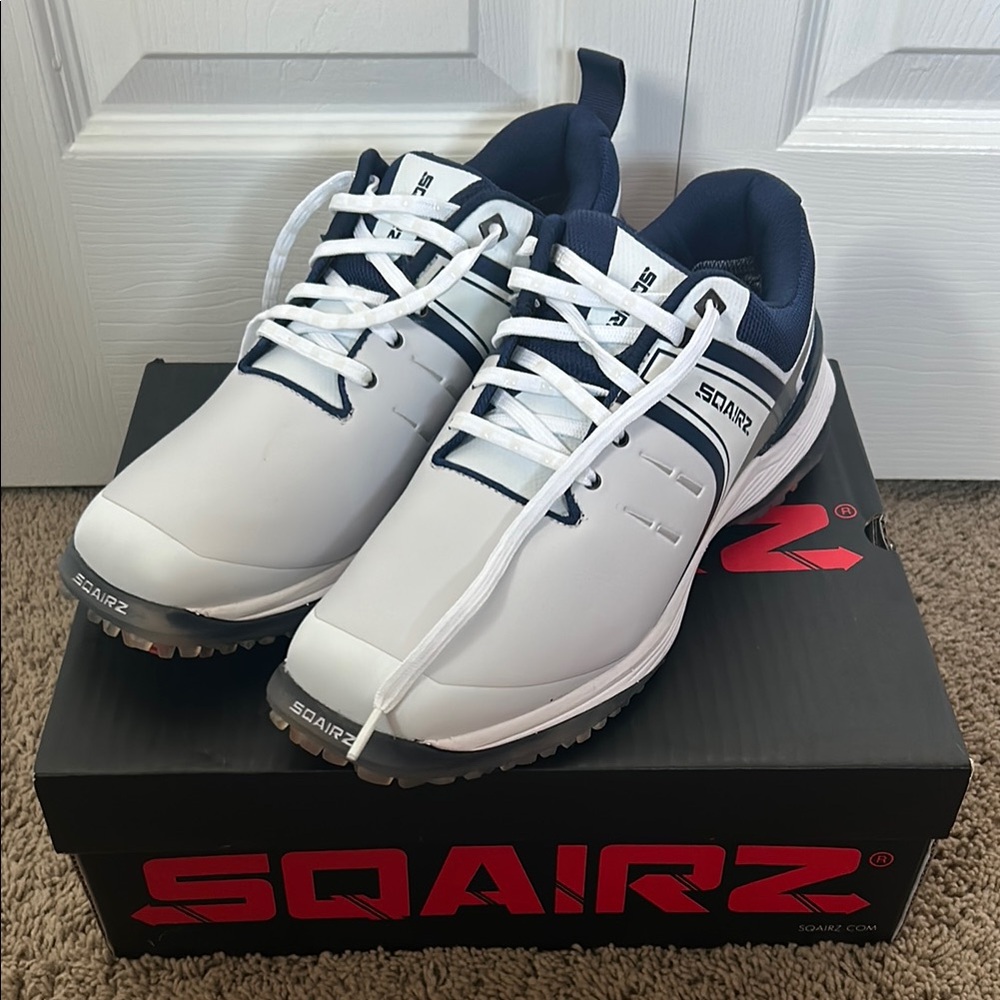 Men's White Sqairz Golf Shoes